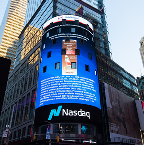 image shows advertisement of Primatene MIST inhaler on NYC Times Square electronic billboard